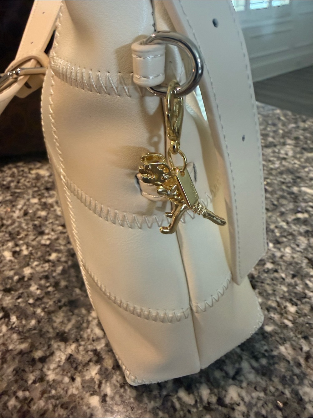 Gold-tone T-Rex 🦖 Dinosaur Charm Keyring